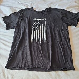 Snap Black and White Flag Tee